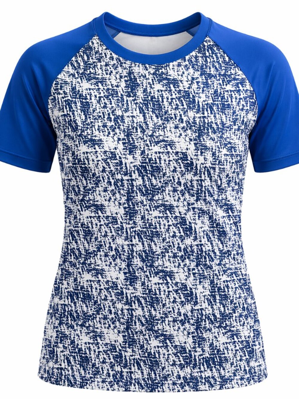 Old Navy Blue White Short Sleeve Rash Guard Swim Top UPF Surf Shirt M